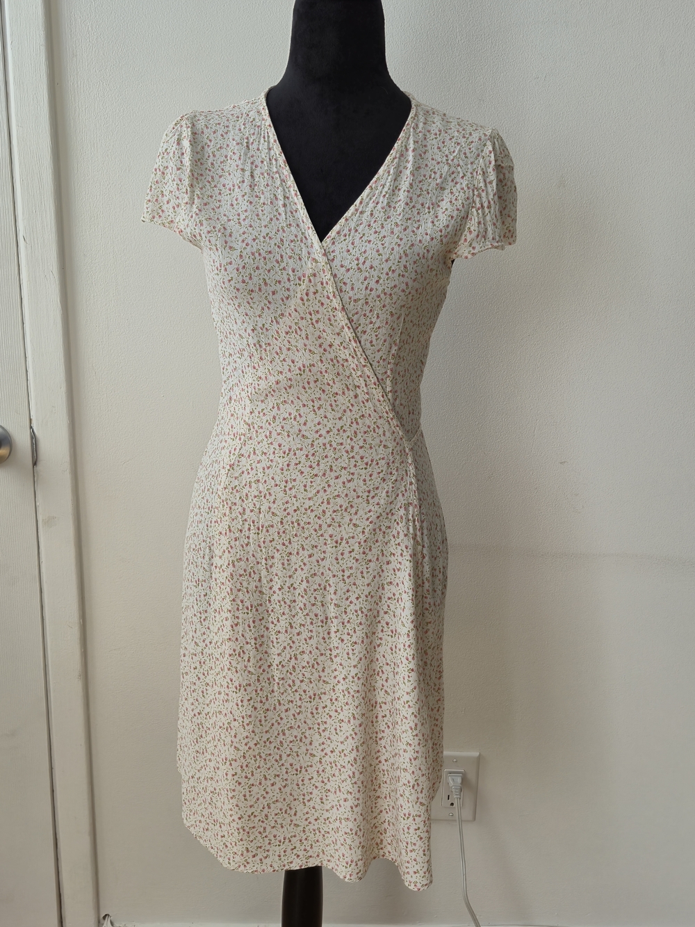Brandy Melville Robbie Pink Floral Coquette Wrap Dress, XS/S